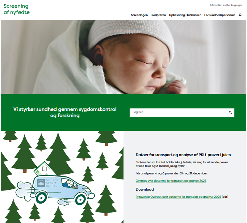 Screendump af forside maj 2025